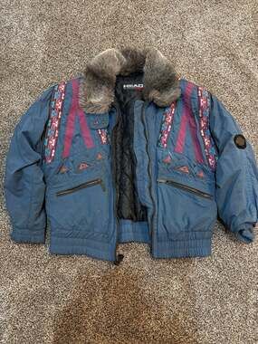 Vintage 90s Head Sports Wear Women's Ski Jacket with Aztec Print